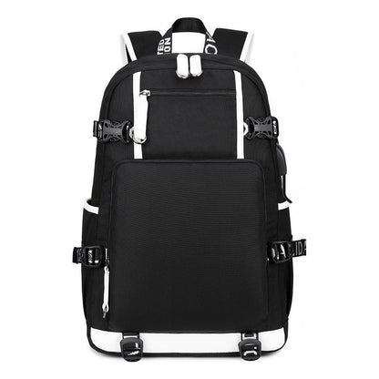 Printed Usb Youth Student School Bag Leisure Large Capacity Travel Backpack