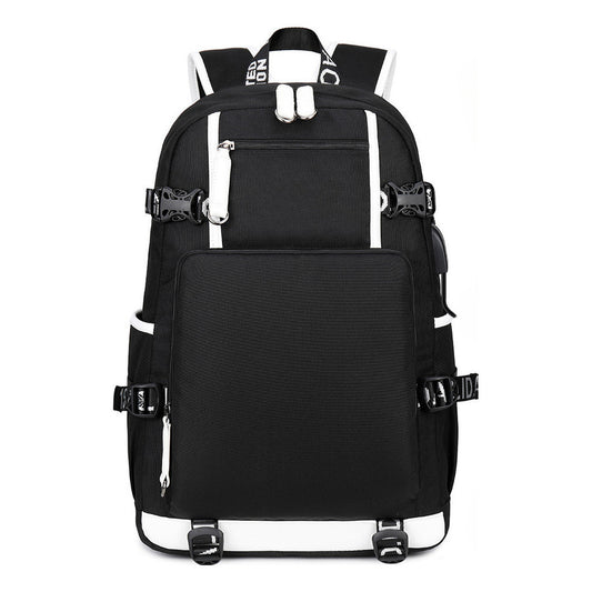 Printed Usb Youth Student School Bag Leisure Large Capacity Travel Backpack