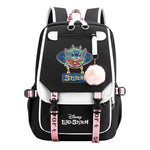 Interstellar Baby Stitch Usb Backpack For Boys And Girls, Casual Woven Strap Flip Back Backpack