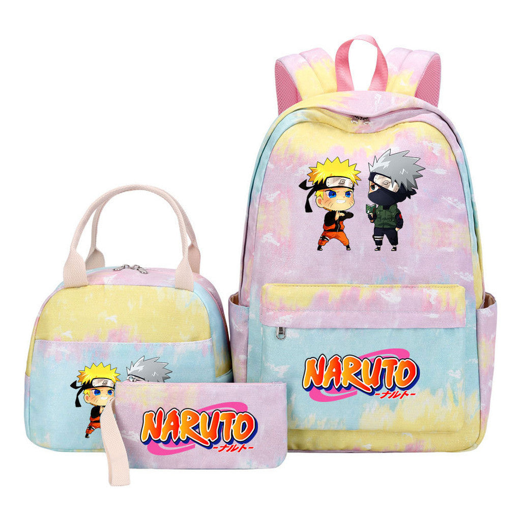 Naruto Student Girl Backpack Lunch Bag Three Piece Set Backpack Set