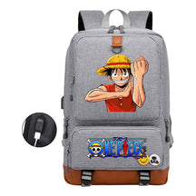 Cartoon Pirate King Print Usb Youth Backpack For Boys And Girls Leisure Travel Backpack