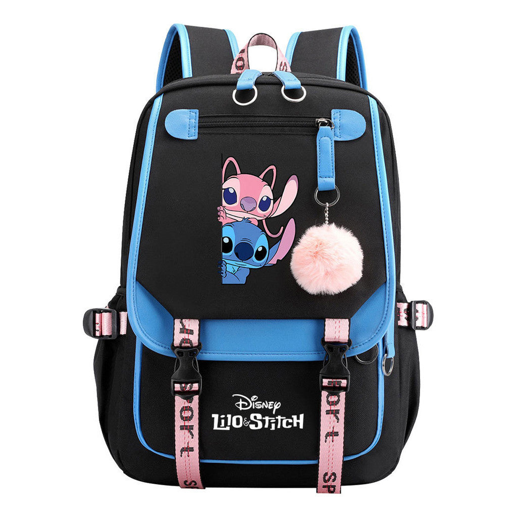 Interstellar Baby Stitch Usb Backpack With Casual Woven Strap Flip Back Backpack