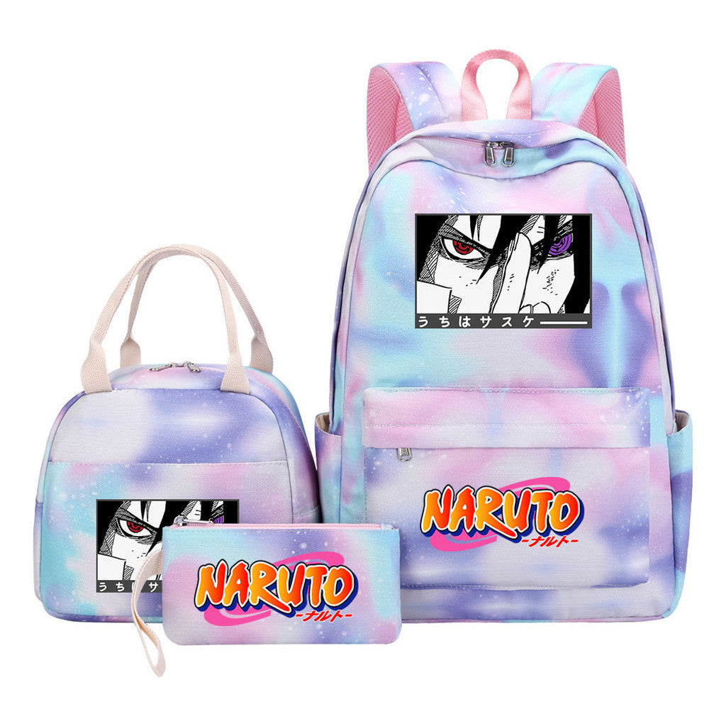 Naruto Student Girl Backpack Lunch Bag Three Piece Set Backpack Set