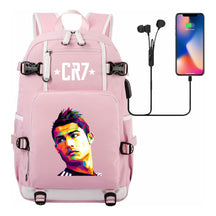 Football Star Cristiano Ronaldo Printed Youth Backpack, Backpack, Leisure Travel Backpack