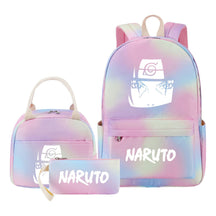 Naruto Teenage Student Girls School Bag Lunch Bag Three Piece Set Backpack Set
