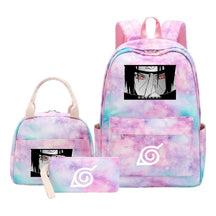 Naruto Youth Student School Bag Lunch Bag Three Piece Set Backpack Set