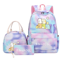 Game Corner Biology Youth Student Girls School Bag Lunch Bag Three Piece Set Backpack Set