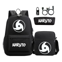 Naruto Usb Password Lock Student Backpack Three Piece Set For Boys And Girls Backpack Set