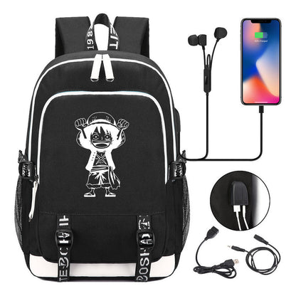 Pirate King Youth School Bag Usb Men's And Women's Leisure Backpack
