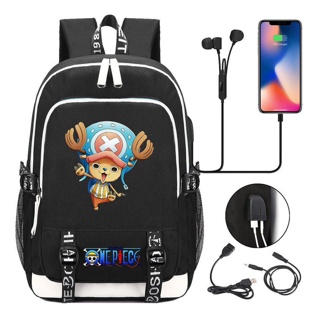 Pirate King Lufei Youth Student School Bag Usb Men's And Women's Leisure Backpack