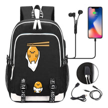 Comic Lazy Egg Youth Student Backpack Usb Men's And Women's Leisure Backpack