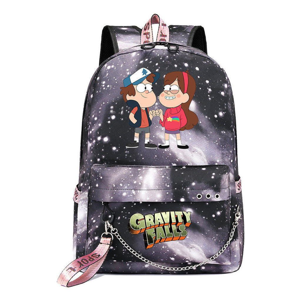 Cartoon Strange Town Youth Student School Bag Men's And Women's Leisure Travel Backpack