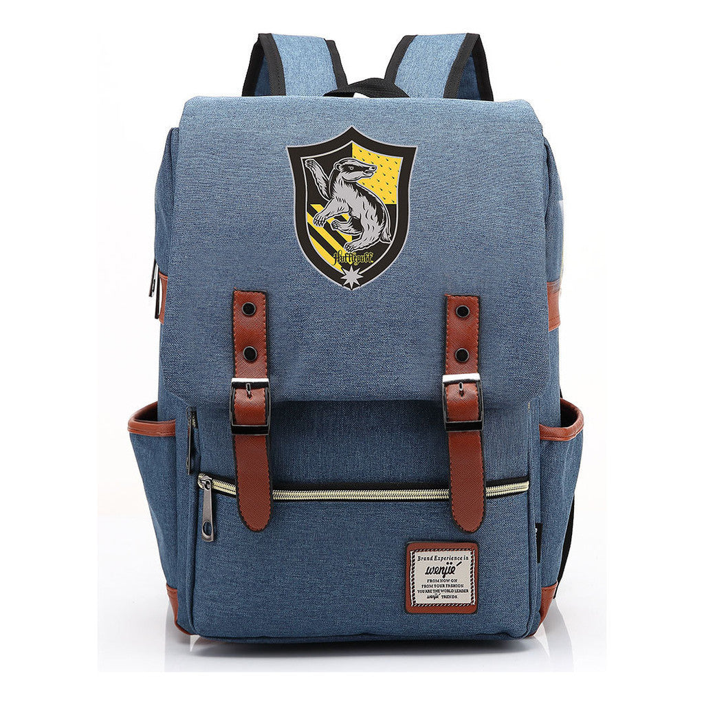 School Of Witchcraft And Wizardry Printed Youth Student School Bag Casual Belt Buckle Classic Backpack