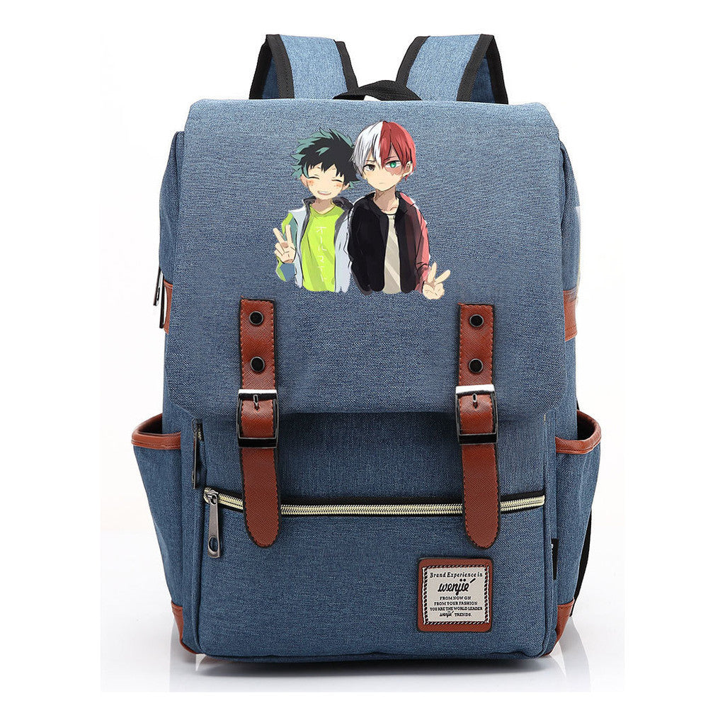 Anime My Heroes Academy Printed Youth Student School Bag Casual Belt Buckle Classic Backpack