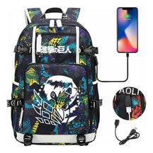 The Giant Of Manga Attack Usb Youth Student Backpack For Men And Women's Leisure Travel Backpack