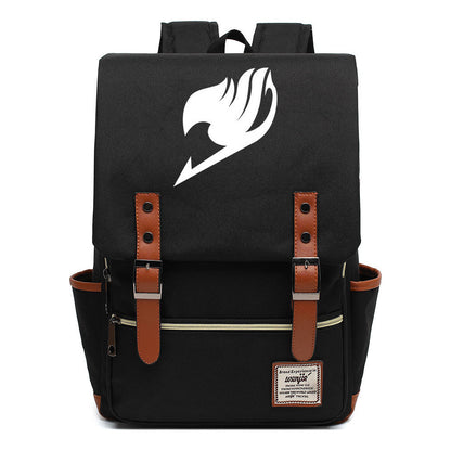Printed Teenage Student Backpack For Men And Women With Casual Belt Buckle Classic Backpack