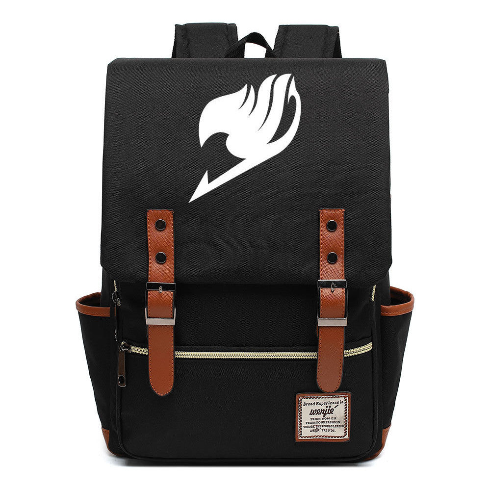 Printed Teenage Student Backpack For Men And Women With Casual Belt Buckle Classic Backpack