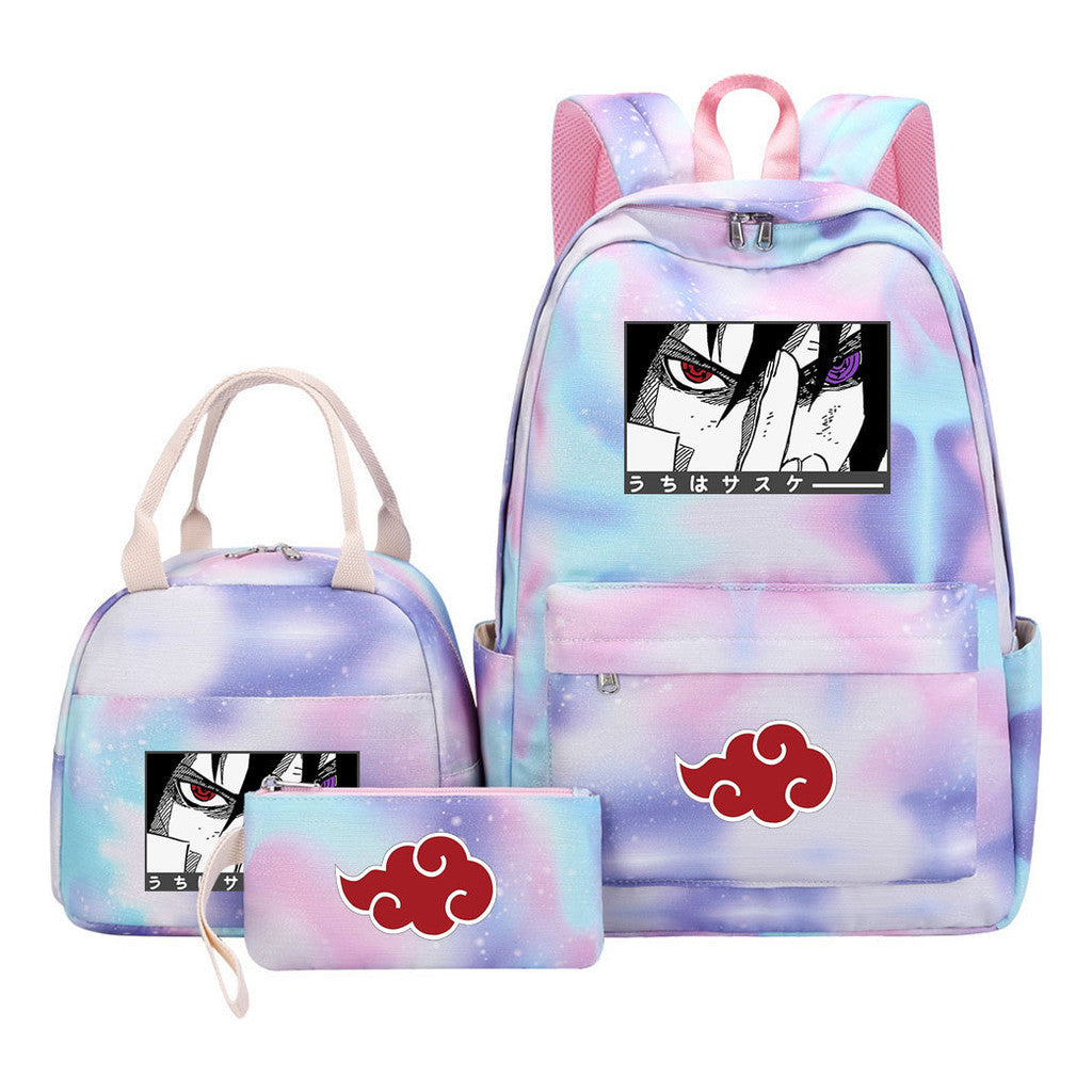 Naruto Teenage Girls School Bag Lunch Bag Three Piece Backpack Set
