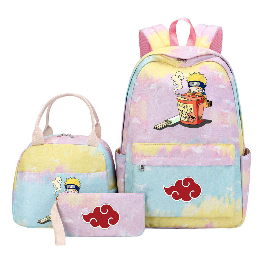 Naruto Teenage Girls School Bag Lunch Bag Three Piece Backpack Set