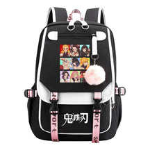 Cartoon Fashion Usb Youth Student Backpack Boy's And Girl's Leisure Ribbon Flip Backpack