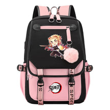 Japanese Cartoon Fashion Usb Student Backpack Casual Woven Flap Backpack