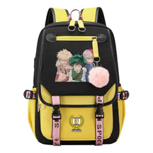 My Heroes Academy Usb Student Backpack, Casual Woven Strap Flip Back Backpack