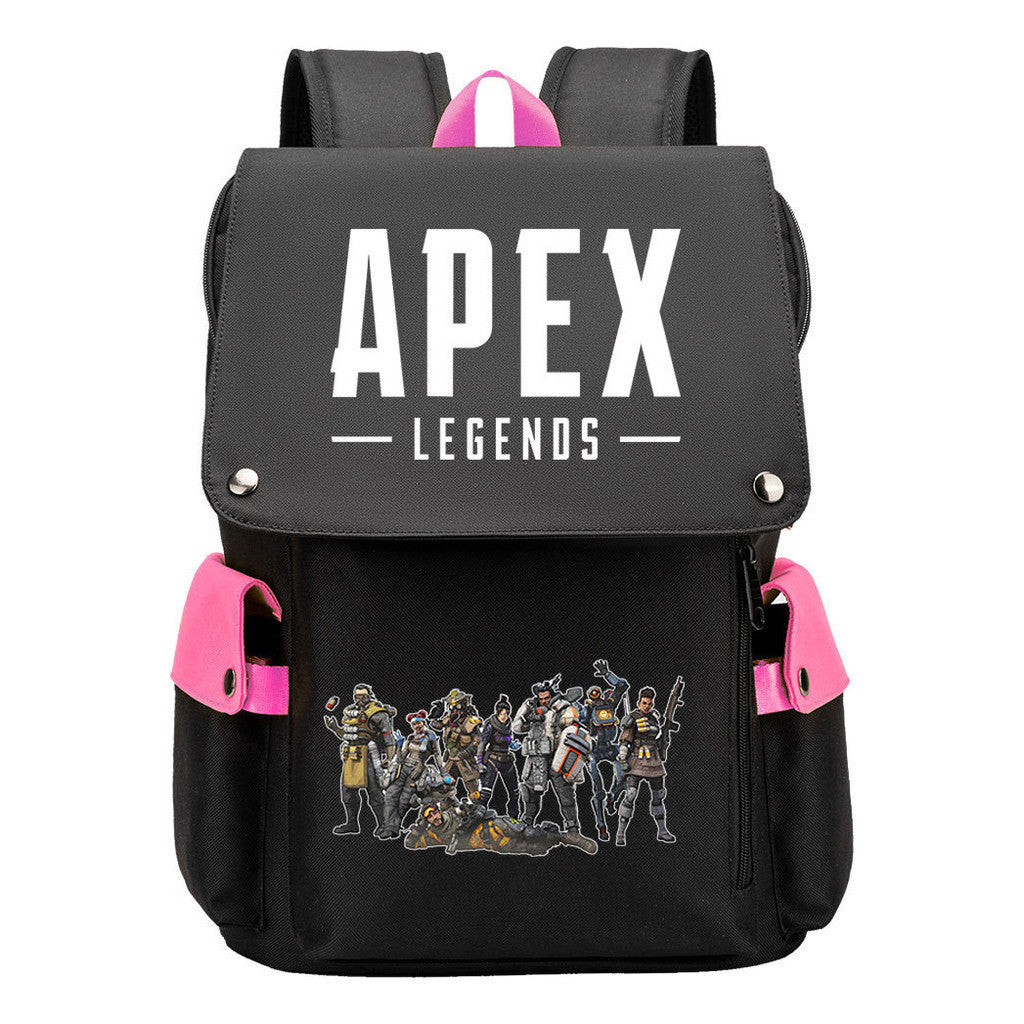 Apex Hero Print Usb Charging Cap Head Style Student School Bag Casual Backpack
