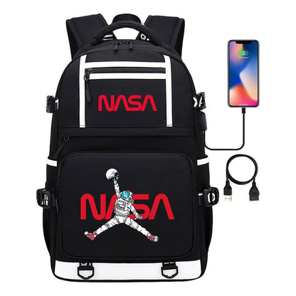 Printed Usb Youth School Bag Backpack Leisure Travel Backpack