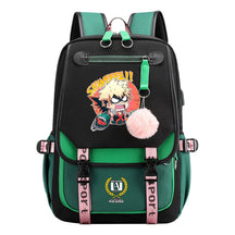 My Heroes Academy Usb Student Backpack, Casual Woven Strap Flip Back Backpack
