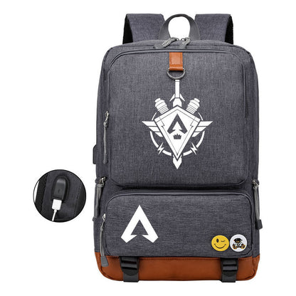Apex Hero Print Usb Student Backpack For Leisure Travel Backpack