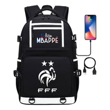 Football Star Mbappe Printed Usb Youth Student Backpack, Boy's And Girl's Backpack, Leisure Travel Backpack