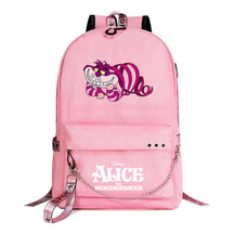 Cheshire Cat Alice's Adventure In Wonderland Youth School Bag Men's And Women's Leisure Weaving Strap Backpack