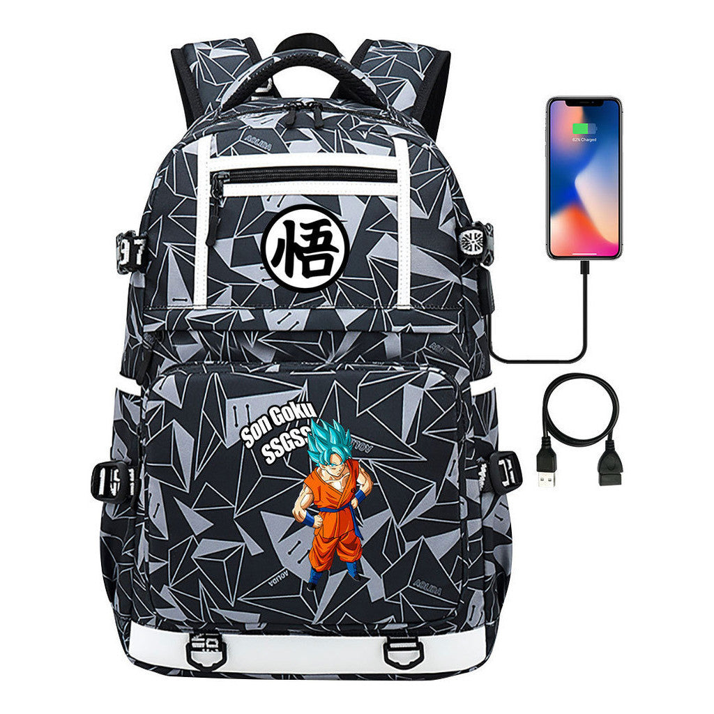 Seven Dragon Ball Usb Youth Student School Bag Men's And Women's Backpack Leisure Travel Bag