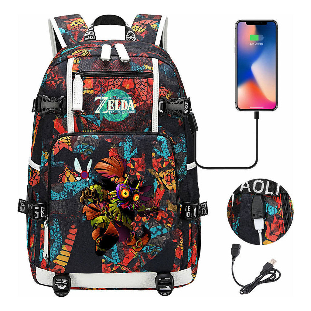 Printed Backpack For Men And Women With Large Capacity Leisure Travel Backpack