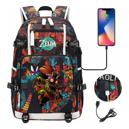 Printed Backpack For Men And Women With Large Capacity Leisure Travel Backpack
