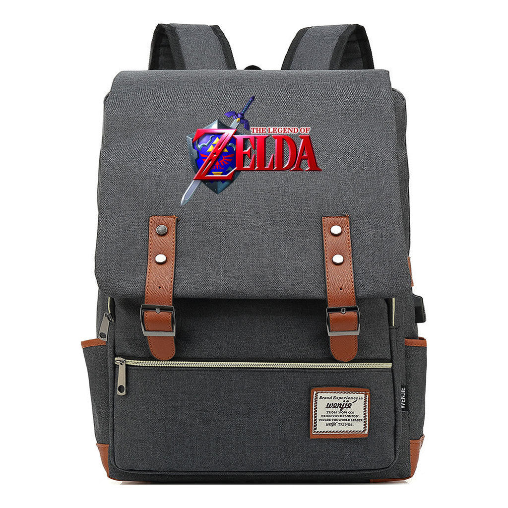 Printed Youth Student Backpack Usb Men's And Women's Casual Backpack
