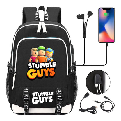 Printed Student Backpack Usb Men's And Women's Leisure Backpack