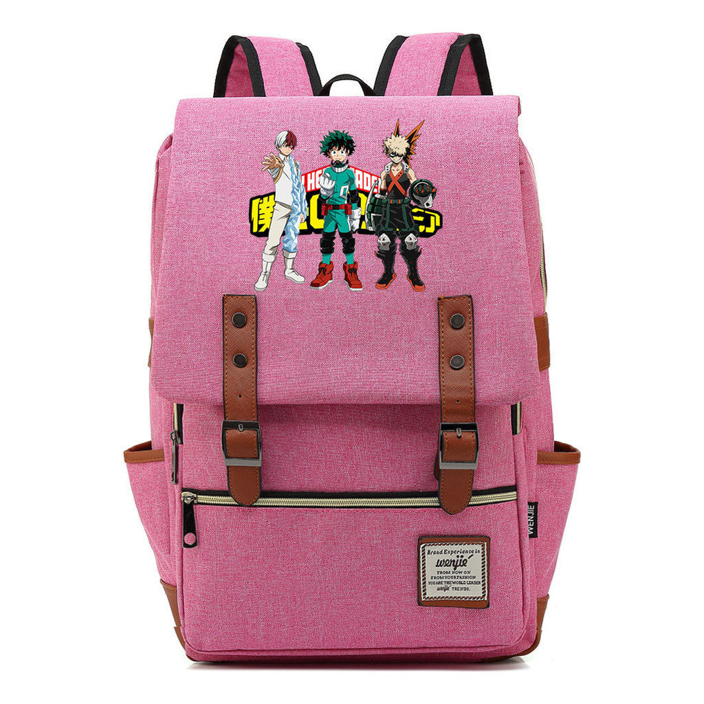 Animation My Hero College Prints Schoolbags For Young Students And Classic Backpacks With Belt Buckles For Men And Women.