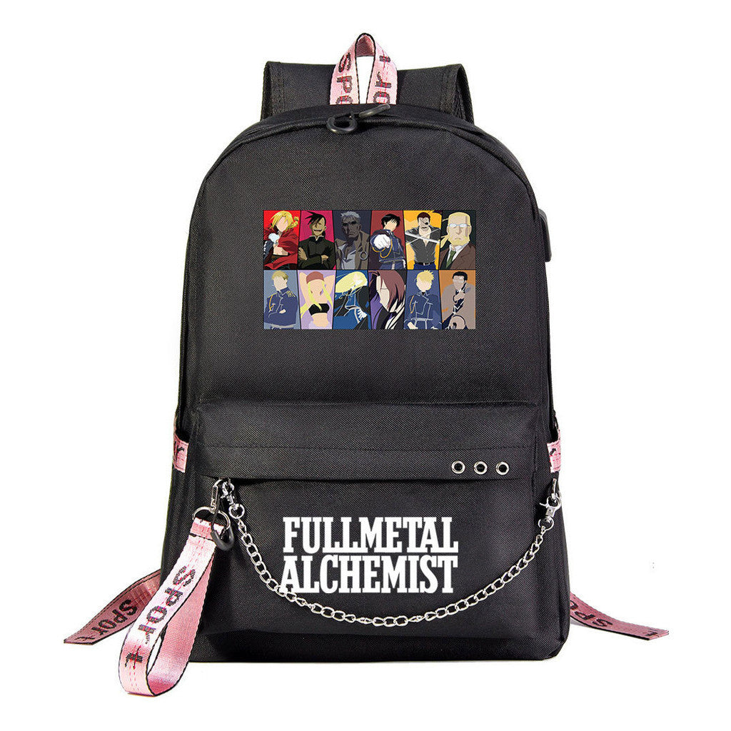 Printed Usb Student Backpack For Men And Women's Leisure Travel Backpack