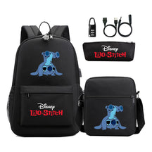 Interstellar Baby Stitch Usb Password Lock Youth Student Backpack 3-piece Set For Men And Women Backpacks