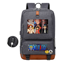 Cartoon Pirate King Printed Usb Student Backpack Leisure Travel Backpack