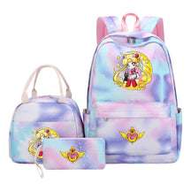 Beautiful Girl Warrior Teenage Girls Backpack Lunch Bag Three Piece Set With Backpack Cover