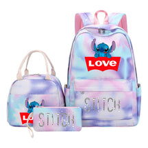 Interstellar Baby Stitch Student Girls School Bag Lunch Bag Three Piece Set Backpack Cover