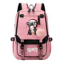 Cartoon Fashion Usb Youth School Bag For Boys And Girls Casual Ribbon Flip Backpack