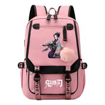 Cartoon Fashion Usb Youth School Bag For Boys And Girls Casual Ribbon Flip Backpack