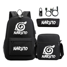 Naruto Usb Password Lock Student Backpack Three Piece Set For Boys And Girls Backpack Set