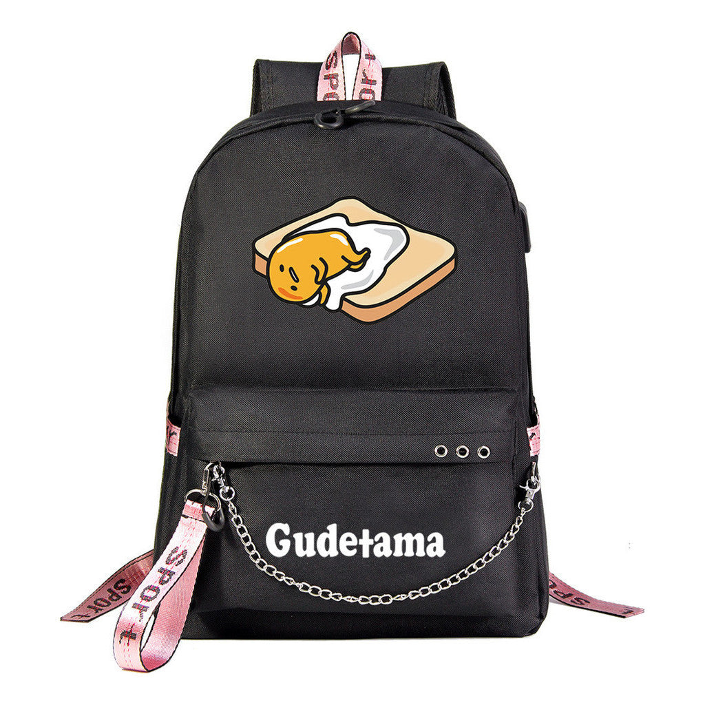 Lazy Egg Usb Youth Student Backpack For Boys And Girls Leisure Travel Backpack