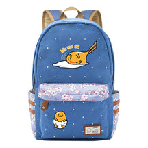 Cartoon Lazy Egg Printed Youth Student School Bag Fragmented Flower Boys And Girls Backpack