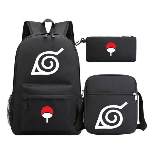 Anime Naruto Starry Sky Youth School Bag Three Piece Set For Men And Women Backpack Set
