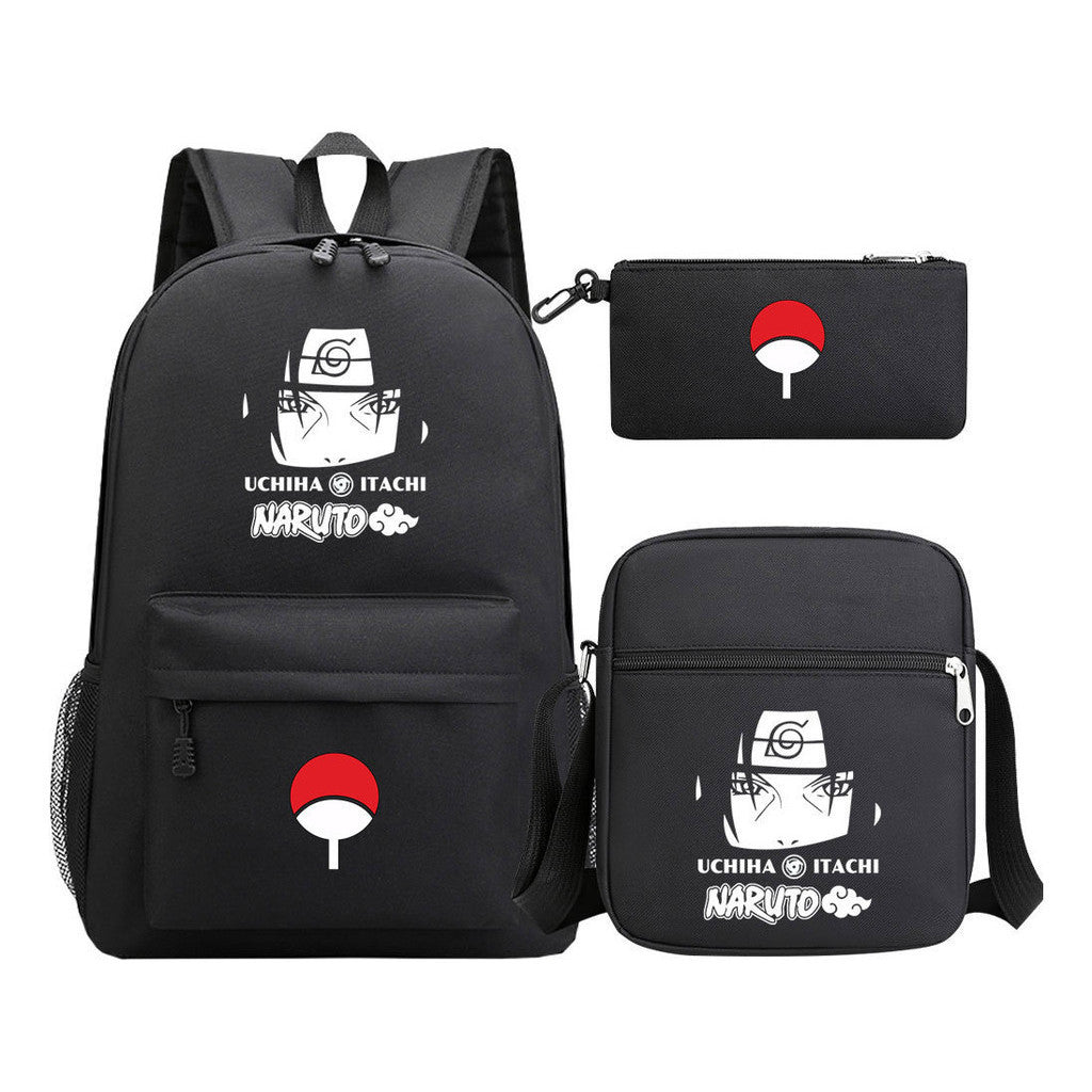 Anime Naruto Starry Sky Youth School Bag Three Piece Set For Men And Women Backpack Set